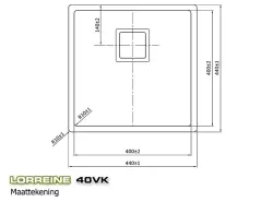 Lorreine 40VK Exclusive évier en acier inoxydable 40x40 cm sous plan, à fleur de plan ou en surface 1150178273