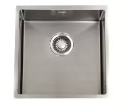 ABK Bingara évier inox pour handicapés peu profond 10cm de profondeur 40x40cm pour montage à fleur, sous plan et en surface BIN4010FVI