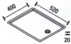 Plateau d'égouttage en acier inoxydable ABK Bingara 52x40cm à encastrer BIN52FVI