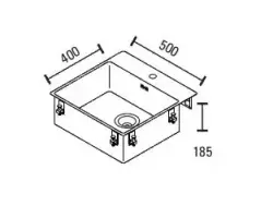 Évier en inox ABK Bingara 50x40cm avec plage pour robinet, encastré à fleur C1BIN05FVI