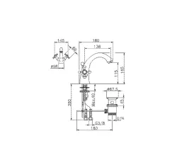 Huber Victorien Mélangeur de lavabo Chromé - Doré VT0005107G