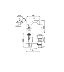 Huber Victorian Robinet de lavabo en acier inoxydable VT0005102A