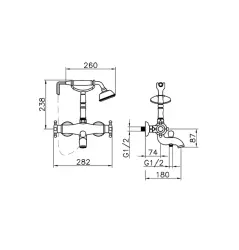 Huber Victorian Mélangeur thermostatique bain-douche inox VTT330102A