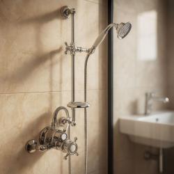 Huber Victorian Mitigeur thermostatique de douche avec barre coulissante Chromé 190R.VT01H.CR