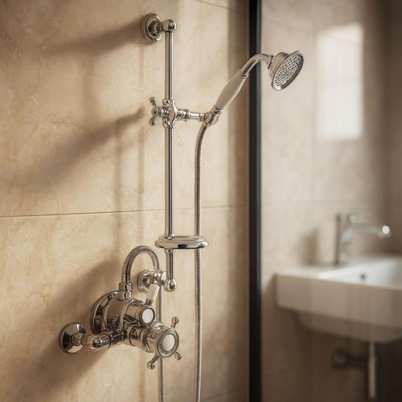 Huber Victorian Mitigeur thermostatique de douche avec barre coulissante Chromé 190R.VT01H.CR