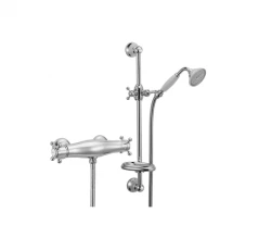 Huber Victorian Mitigeur thermostatique de douche avec barre coulissante couleur Bronze VTS0101027