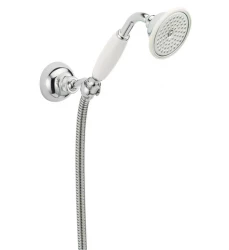 Huber Victorian Douchette avec crochet de suspension et flexible de douche en acier inoxydable 63.03H.AC