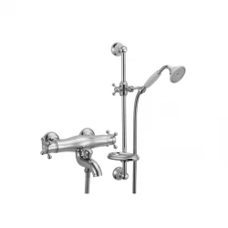 Huber Victorian Mitigeur Thermostatique de Bain avec Barre Coulissante Chromé VTS2701021