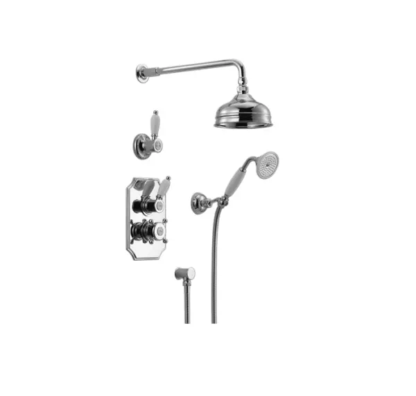 Huber Victorian Set de douche thermostatique à encastrer chromé/ doré 913.VT01H.CA