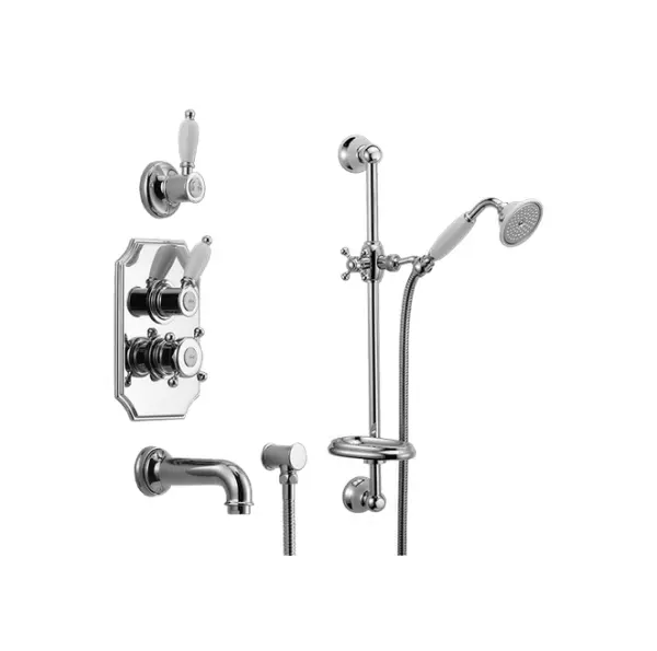 Huber Victorian Set bain-douche thermostatique à encastrer Acier inoxydable 914.VT01H.AC