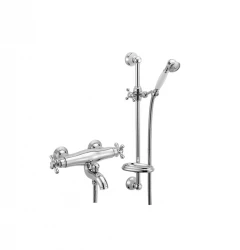 Huber Croisette Mélangeur thermostatique bain-douche avec barre coulissante couleur Bronze CSS2701027