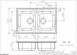 Reginox Evier REX 20 Montage en surface L6110