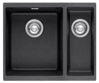 Franke Sirius 2 S2D 160 un et demi 1,5 évier en plastique noir 53,5x41cm sous-meuble 125.0252.215