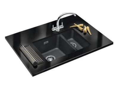 Franke Sirius 2 S2D 160 un et demi 1,5 évier en plastique noir 53,5x41cm sous-meuble 125.0252.215