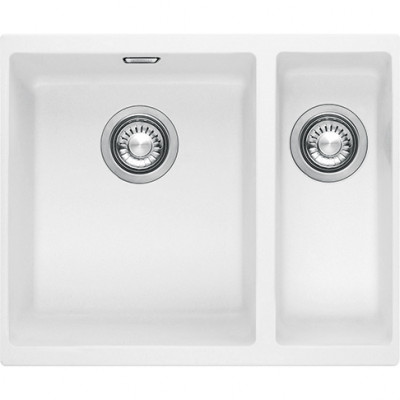 Franke Sirius 2 S2D 160 un et demi 1,5 évier en plastique blanc 53,5x41cm sous-meuble 125.0252.219