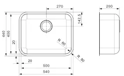 Reginox IB 5040 évier en acier inoxydable sous plan, à fleur de plan ou en surface 50x40 1156277922