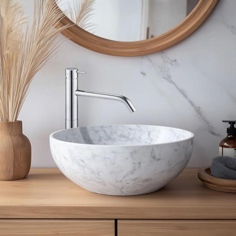 Waterevolution Flow robinet de lavabo à bec haut pour lavabos, avec bouchon chromé T11501