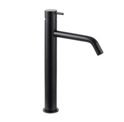 Waterevolution Flow robinet de lavabo haut pour incl. bonde clic-clac noir mat T115PR