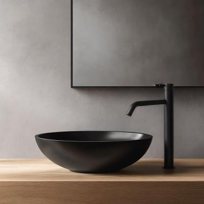Waterevolution Flow robinet de lavabo haut pour incl. bonde clic-clac noir mat T115PR