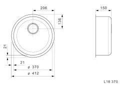 Reginox L18 370 OKG évier en acier inoxydable sous plan, à fleur de plan ou en surface B2901LLU06GDS