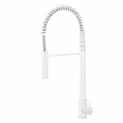 Waterevolution Flow Mitigeur de cuisine semi-professionnel blanc mat avec colonne et ressort T157BR
