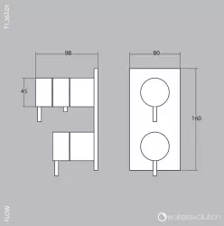 Waterevolution Flow mitigeur de douche thermostatique encastré avec 3 sorties noir mat T136TBPR