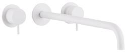 Waterevolution Flow Mitigeur lavabo encastré 3 trous blanc mat avec bec 25 cm T1163FBR-25