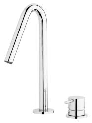 Waterevolution Flow robinet de lavabo 2 trous chromé avec petit bec V 120mm T1121V01