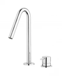 Waterevolution Flow robinet de lavabo 2 trous chromé avec petit bec V 120mm T1121V01