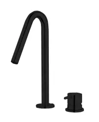 Waterevolution Flow robinet de lavabo 2 trous noir mat avec petit bec V 127mm T1121VPR