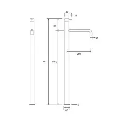 Waterevolution Flow Mitigeur de baignoire sur pied Noir mat T134PR