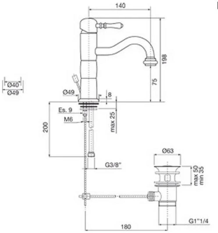 PB Classic robinet de lavabo pilar chromé 1208592552