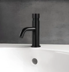 Waterevolution Flow Robinet de lavabo eau froide à fermeture automatique noir mat T110TPPR