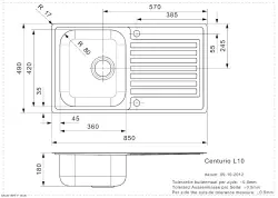 Reginox Centurio 10 CC petit évier en acier inoxydable avec égouttoir à fleur de plan B49S3LLU05GDS