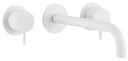 Waterevolution Flow Mitigeur lavabo encastré 3 trous blanc mat avec bec 15 cm T1163FBR-15
