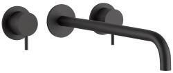 Waterevolution Flow Mitigeur lavabo encastré 3 trous noir mat avec bec 21 cm T1163FPR-21