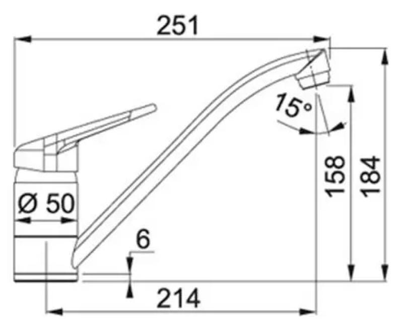 Franke Delta Novara Plus robinet de cuisine, bec fixe, chrome 115.0347.142