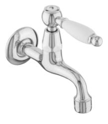 PB Classic Robinet mural de lavabo avec levier blanc eau froide chromé 1208853472