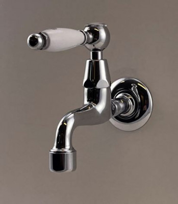 PB Classic Robinet mural de lavabo avec levier blanc eau froide chromé 1208853472