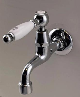 PB Classic Robinet mural de lavabo avec levier blanc eau froide chromé 1208853472