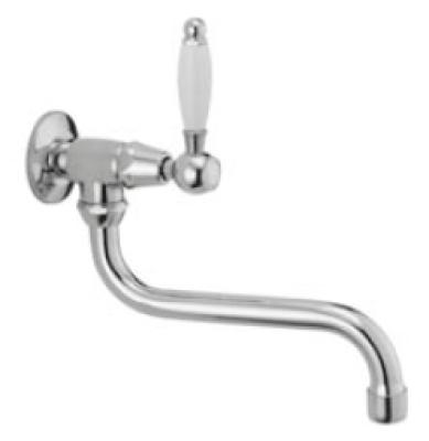 PB Classic mitigeur mural de lavabo avec levier blanc eau froide et long bec bronze 1208853602