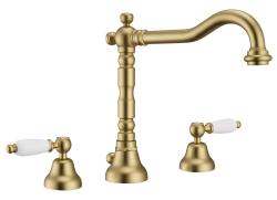 PB classic tap 3 trous robinet de lavabo Leviers blancs couleur Bronze 1208854272