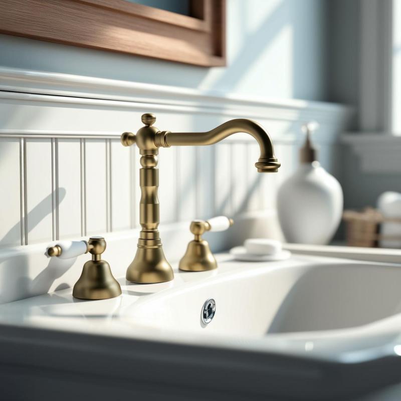 PB classic tap 3 trous robinet de lavabo Leviers blancs couleur Bronze 1208854272