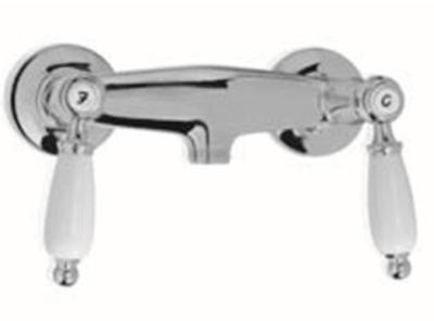 PB Classic mitigeur de douche en saillie avec leviers blancs inox 1208854522
