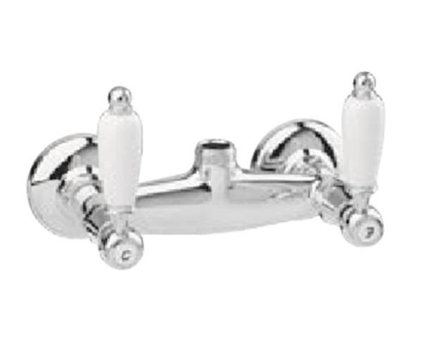 PB Classic mélangeur de douche en surface avec leviers blancs raccord supérieur couleur bronze 1208854542