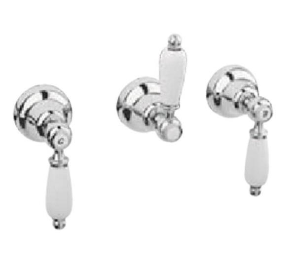 PB Classic set de douche encastré avec inverseur 2 voies et leviers blancs Chromé 1208854592