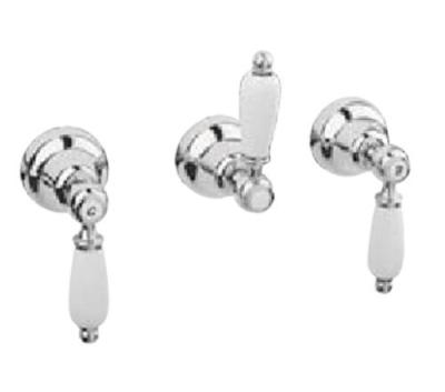 PB Classic set de douche encastré avec inverseur 2 voies et leviers en inox blanc 1208854612
