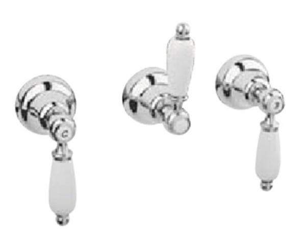 PB Classic Set de douche encastré avec inverseur 3 voies et leviers blancs en Bronze 1208854632