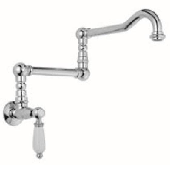 PB classic robinet de lavabo mural encastré avec levier blanc eau froide et long bec pivotant acier inoxydable 1208854742