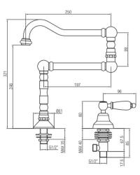 PB Classic Mitigeur de lavabo avec levier blanc eau froide et long bec pivotant Bronze 1208854762